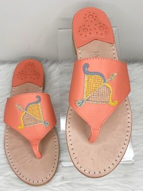 Jack Rogers sagittarius horoscope embroidered sandals size 8